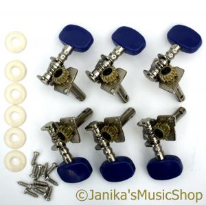 6 BLUE GUITAR MACHINE HEADS 3+3